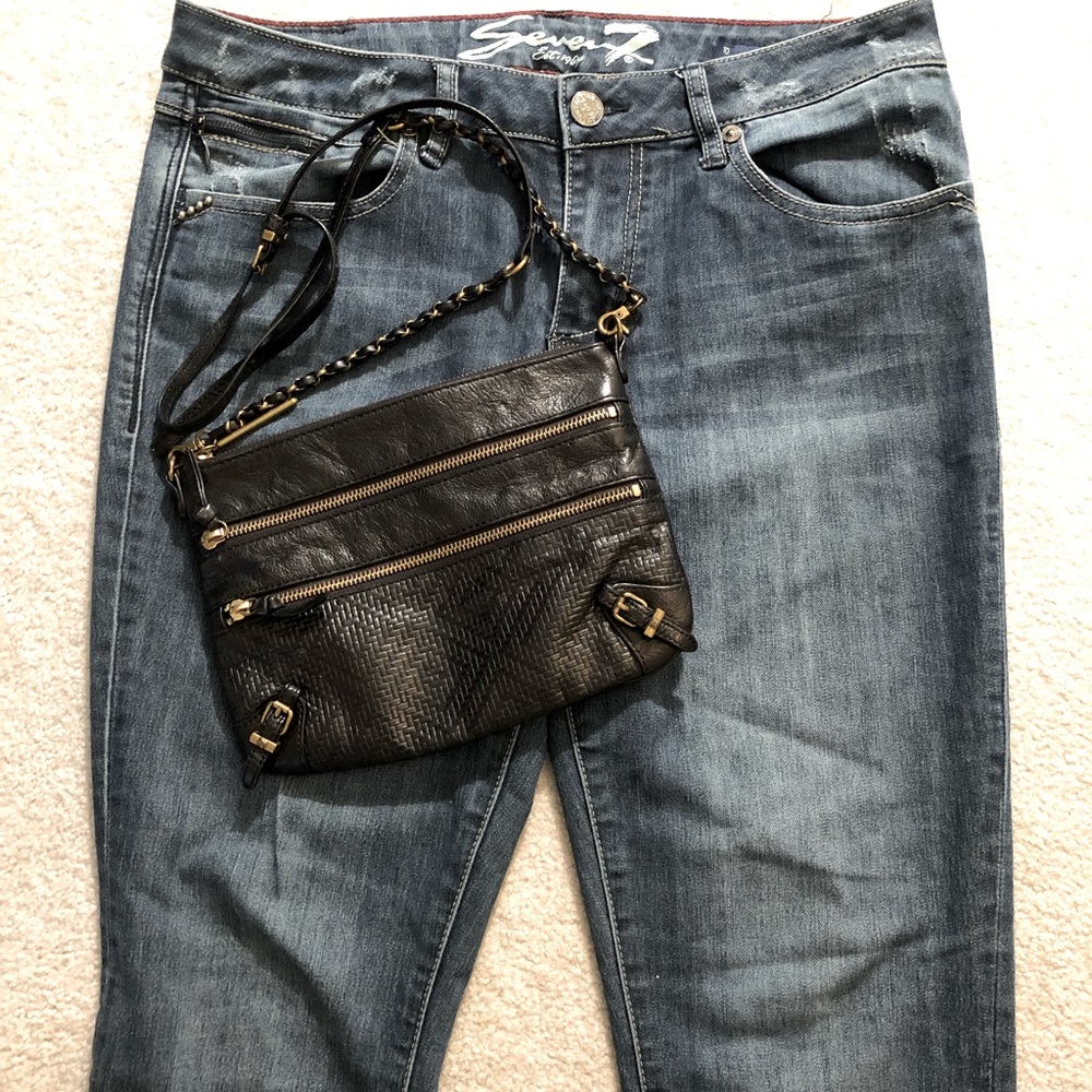 Elliott Luca Messina Three-Zip Leather Crossbody